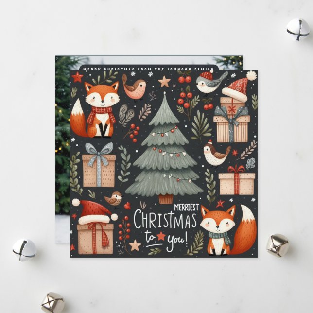 Tarjeta Festiva Navidades más valientes Fantasma forestal (Anverso/Reverso In Situ)