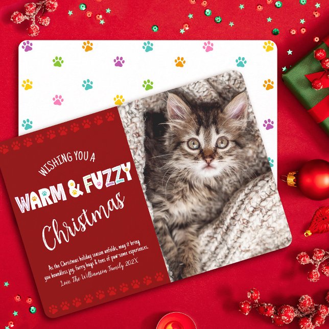 Tarjeta Festiva Navidades Mascotas cálidos y difamados fototipogra (Subido por el creador)
