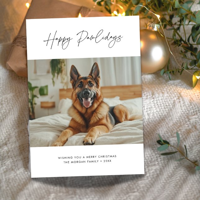 Tarjeta Festiva Navidades Mascotas divertidos saludan al perro pas (Subido por el creador)