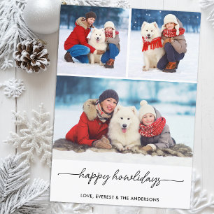 Tarjeta Festiva Navidades mascotas Feliz Collage de fotos de Perro