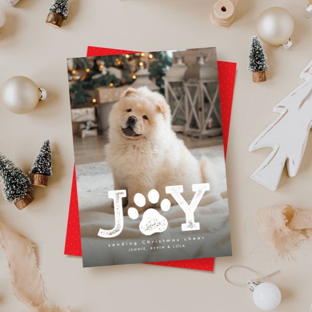 Tarjeta Festiva Navidades mascotas foto linda simple alegría (Subido por el creador)
