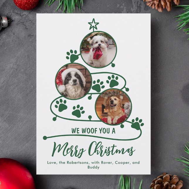Tarjeta Festiva Navidades mascotas pintan impresiones fotos de per (Subido por el creador)
