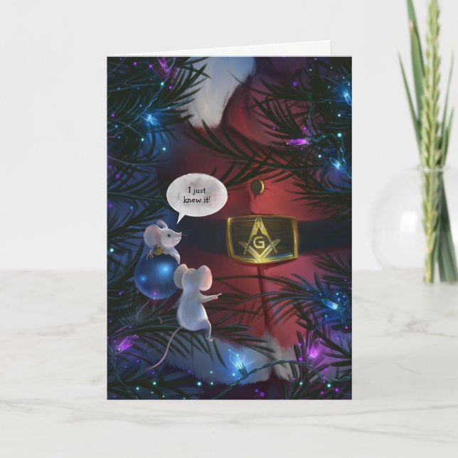 Tarjeta Festiva Navidades masónicos únicos de Santa Claus (Anverso)