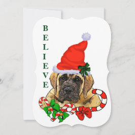 Tarjeta Festiva Navidades Mastiff de Inglaterra