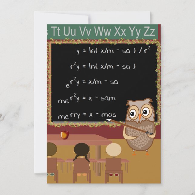 Tarjeta Festiva Navidades matemáticos deseosos (Anverso)