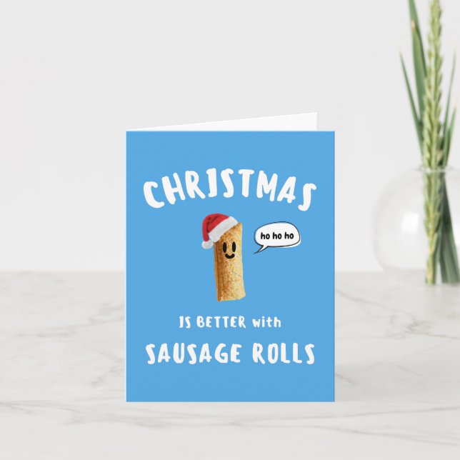 TARJETA FESTIVA NAVIDADES MEJOR CON SAUSAGE ROLLS (Anverso)