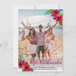 Tarjeta Festiva Navidades Mele Kalikimaka, foto de escritura moder