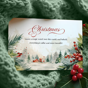 Tarjeta Festiva Navidades Mensaje Escena De Invierno No Foto