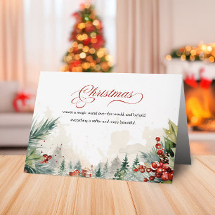Tarjeta Festiva Navidades Mensaje Escena De Invierno No Foto