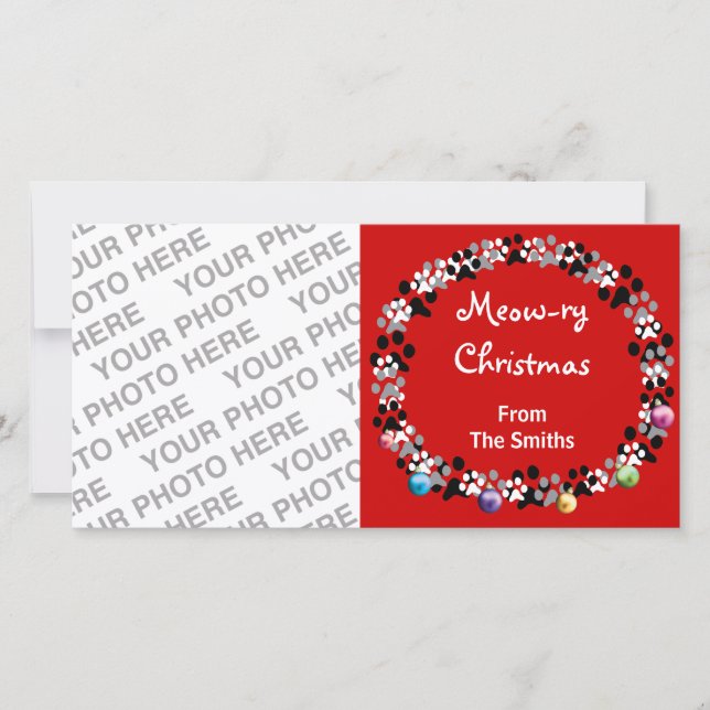 Tarjeta Festiva Navidades Meow-ry (Anverso)