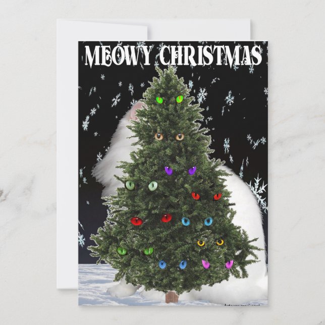 Tarjeta Festiva Navidades Meowy (Anverso)