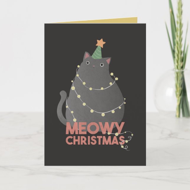 Tarjeta Festiva Navidades Meowy (Anverso)