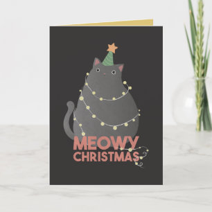 Tarjeta Festiva Navidades Meowy