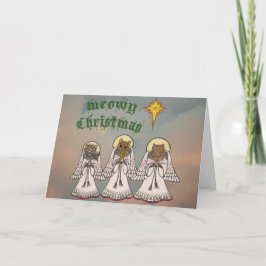 Tarjeta Festiva Navidades Meowy