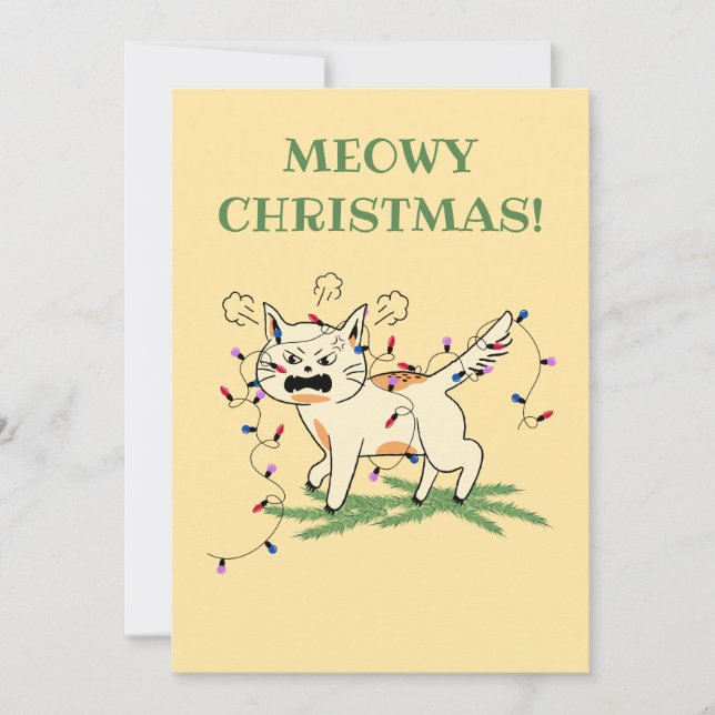 Tarjeta Festiva ¡Navidades Meowy! (Anverso)