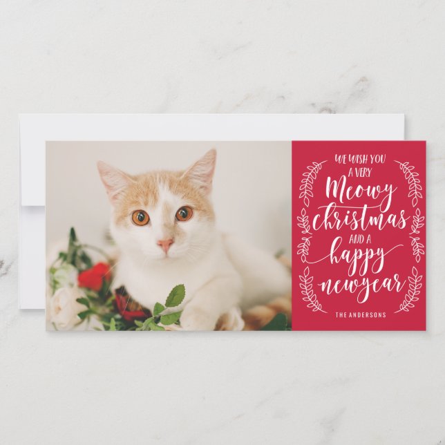 Tarjeta Festiva Navidades Meowy (Anverso)