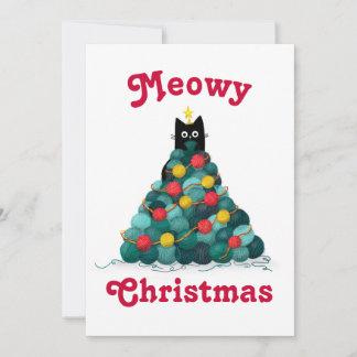 Tarjeta Festiva Navidades Meowy