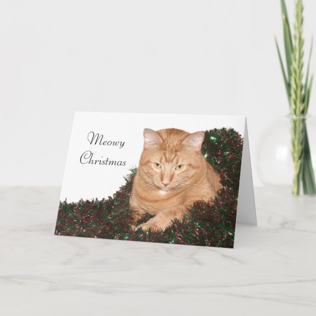 Tarjeta Festiva Navidades Meowy (Anverso)