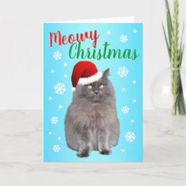Tarjeta Festiva Navidades Meowy del gato