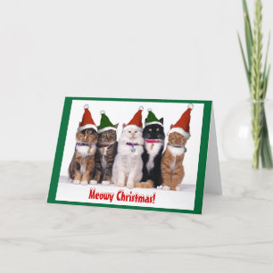 Tarjeta Festiva "¡Navidades Meowy!" Gatos