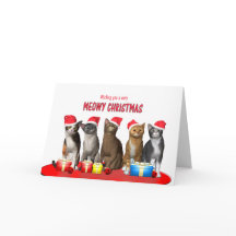 Navidades Meowy gatos en gorras Navidades