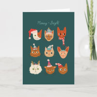 Navidades Meowy y brillantes gatos verdes