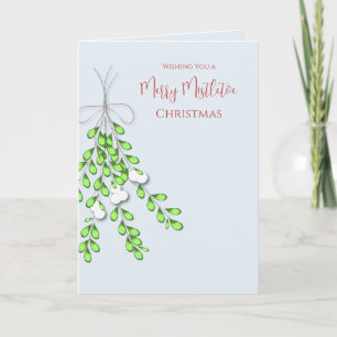 Tarjeta Festiva Navidades Merry Mistletoe Minimalista simple