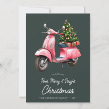 Navidades merry Pink vespa italiana vintage