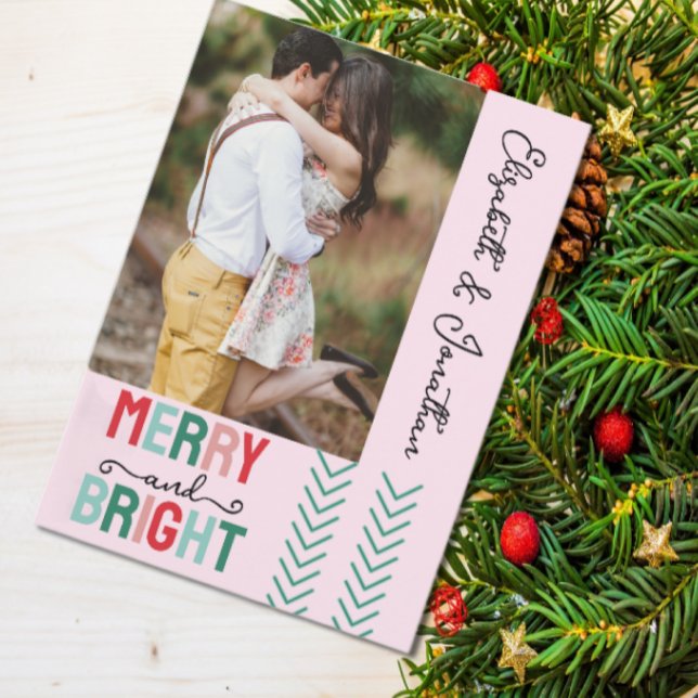 Tarjeta Festiva Navidades merry y brillantes (Subido por el creador)
