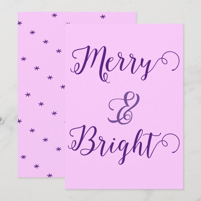 Tarjeta Festiva Navidades merry y brillantes (Anverso / Reverso)