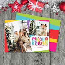 Navidades merry y brillantes adorables con dos fot