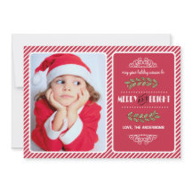 Navidades merry y brillantes. Foto de franjas roja