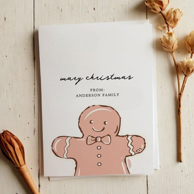 Tarjeta Festiva Navidades Mery de un hombre de pan de jengibre mod (Subido por el creador)