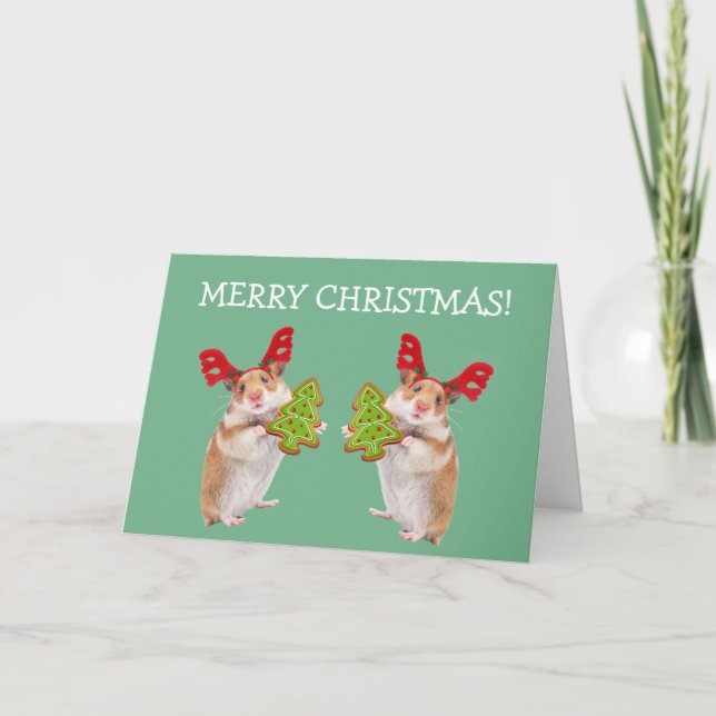 Tarjeta Festiva Navidades Mice/Hamster (Anverso)