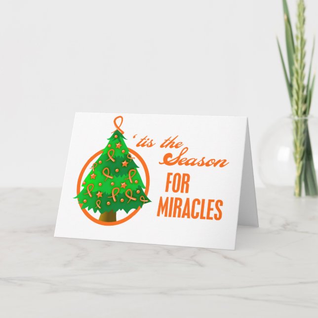 Tarjeta Festiva Navidades milagros de cáncer de leucemia (Anverso)