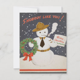 Tarjeta Festiva Navidades militares retro vintage Snowman