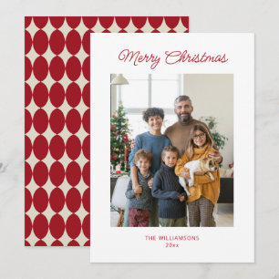 Tarjeta Festiva Navidades minimalistas con foto vintage de escritu