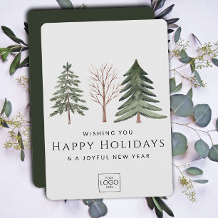 Tarjeta Festiva Navidades Minimalistas con logotipo profesional pa