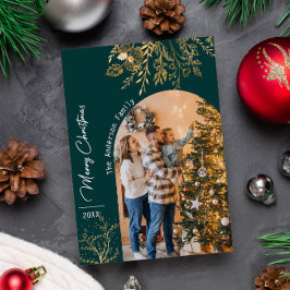 Tarjeta Festiva Navidades Minimalistas de festividades de oro artí