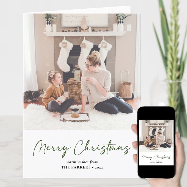 Tarjeta Festiva Navidades Minimalistas de fotografía de escritura  (Subido por el creador)