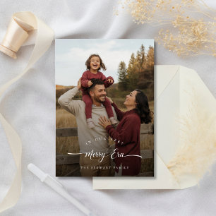 Tarjeta Festiva Navidades Minimalistas de fotografía rusos de moda