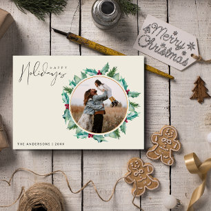 Tarjeta Festiva Navidades minimalistas de la familia fotográfica b