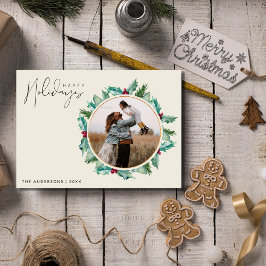 Tarjeta Festiva Navidades minimalistas de la familia fotográfica b
