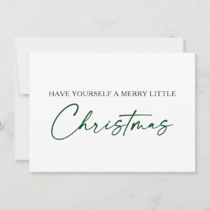 Tarjeta Festiva Navidades Minimalistas de la pluma de tinta verde