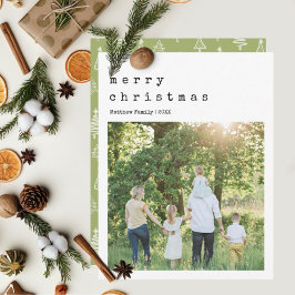 Tarjeta Festiva Navidades minimalistas de máquina de escribir Navi