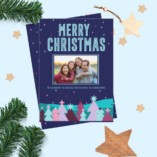 Tarjeta Festiva Navidades minimalistas de Pino de Invierno