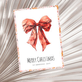 Tarjeta Festiva Navidades Minimalistas de Red Bow Coquette