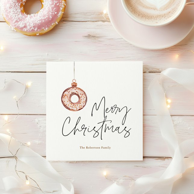 Tarjeta Festiva Navidades minimalistas Donut Ornament (Subido por el creador)