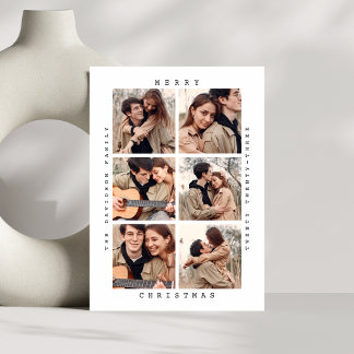 Tarjeta Festiva Navidades minimalistas | Elegante Simple Six Photo
