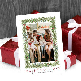 Tarjeta Festiva Navidades minimalistas elegantes | Familia moderna